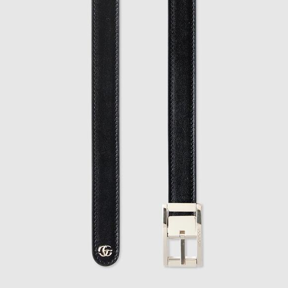 Gucci Reversible Black & Rosso Ancora Leather Belt Size 95 GG Gold Buckle NWOT main image 7